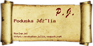 Poduska Júlia névjegykártya
